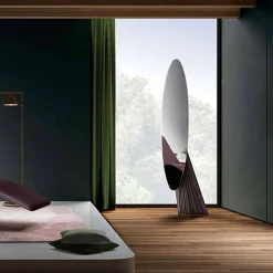 Specchio da Terra di Lusso in Legno Frassino e Metallo Made in Italy - Cuspide