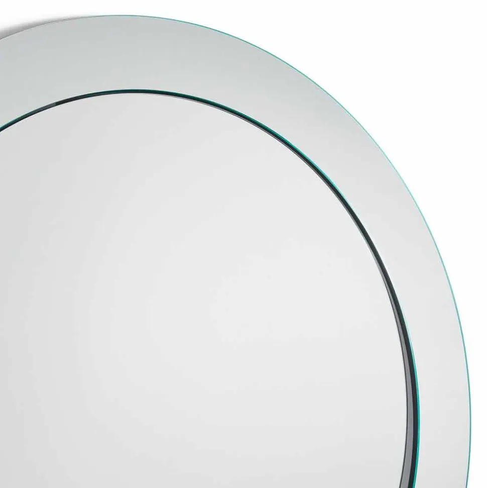 Specchio da Terra Rotondo Moderno con Cornice Inclinata Made in Italy – Salamina