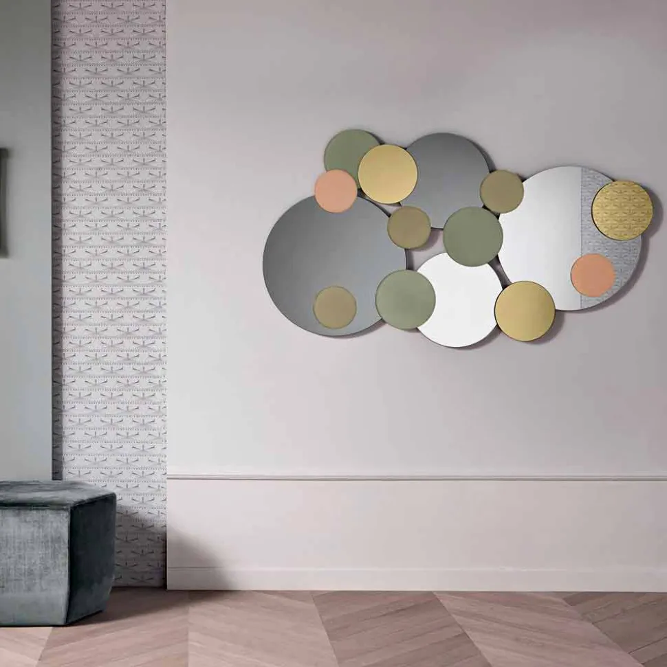 Specchio Decorativo a Parete con Cerchi Colorati Qualità Made in Italy - Babol