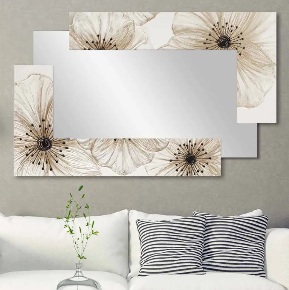 Specchio di design da parete a doppia elle made in Italy Sabbiate