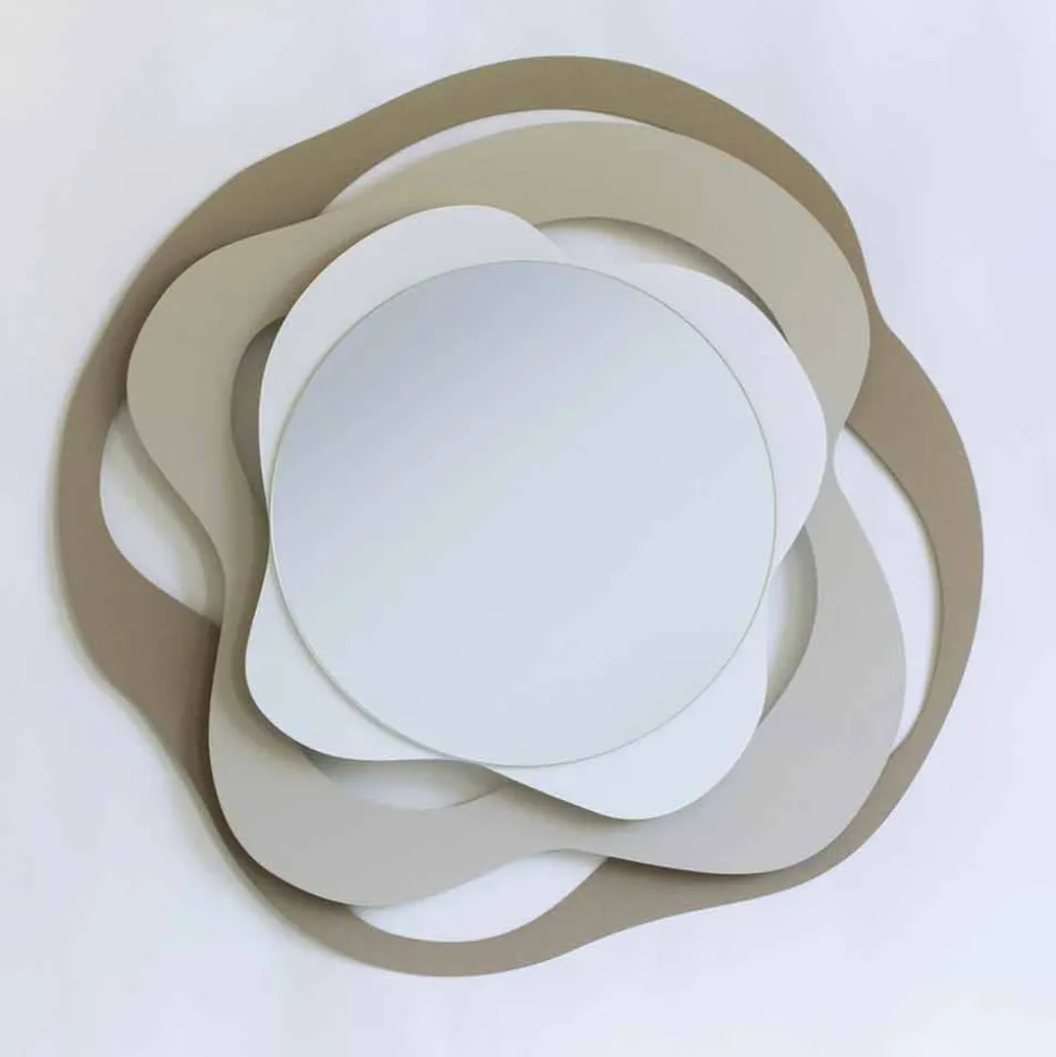 Specchio di Design Moderno da Muro in Ferro Tricolore Made in Italy – Gertrude