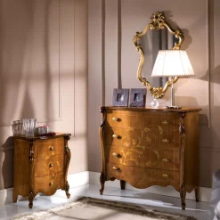Specchio di Lusso Sagomato con Cornice Foglia Oro Made in Italy - Prezioso