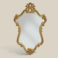 Specchio di Lusso Sagomato con Cornice Foglia Oro Made in Italy - Prezioso