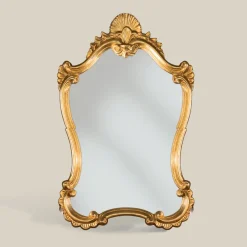 Specchio Foglia Oro Classico con Cornice Sagomata Made in Italy - Prezioso