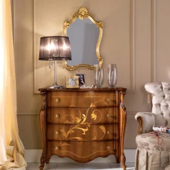 Specchio Foglia Oro Classico con Cornice Sagomata Made in Italy - Prezioso