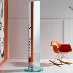 Specchio Freestanding Bifacciale con Base Rontante in Vetro di Lusso - Gaudenzio