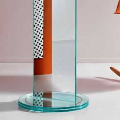 Specchio Freestanding Bifacciale con Base Rontante in Vetro di Lusso - Gaudenzio