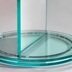 Specchio Freestanding Bifacciale con Base Rontante in Vetro di Lusso - Gaudenzio