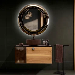 Specchio in Cristallo Curvato con Luce Led Retroilluminate - Excelsior
