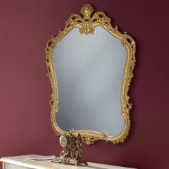 Specchio in Legno con Cornice Traforata Sagomata Made in Italy - Amazzone