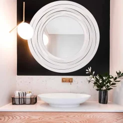 Specchio Moderno da Parete Circolare in Ferro Colorato Made in Italy – Origano
