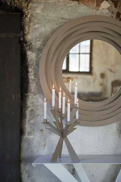 Specchio Moderno da Parete Circolare in Ferro Colorato Made in Italy – Origano