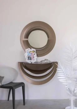 Specchio Moderno da Parete Circolare in Ferro Colorato Made in Italy – Origano