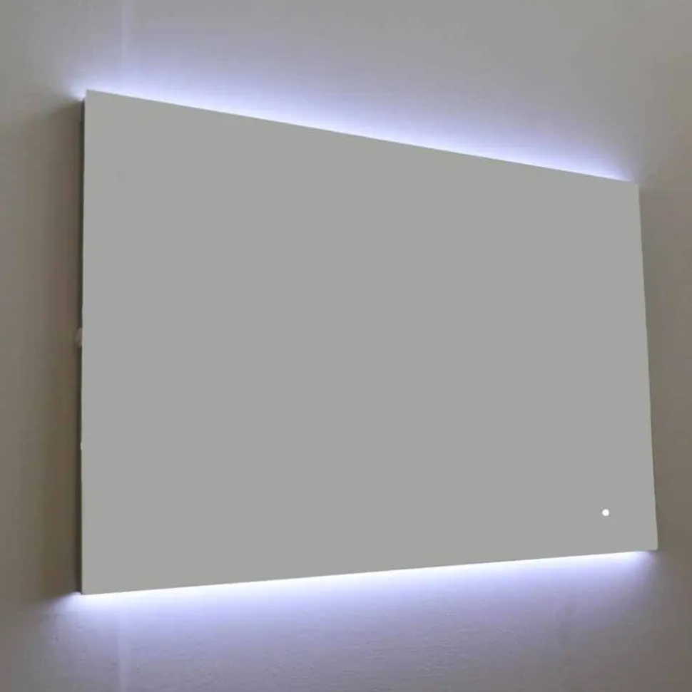 Specchio Retroilluminato a LED da Parete, Cornice Acciaio Made in Italy - Tundra