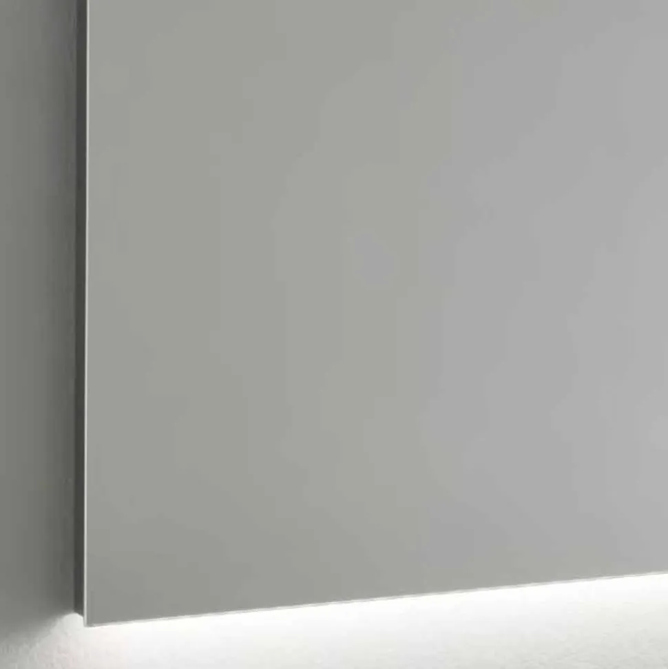 Specchio Retroilluminato a LED da Parete, Cornice Acciaio Made in Italy - Tundra