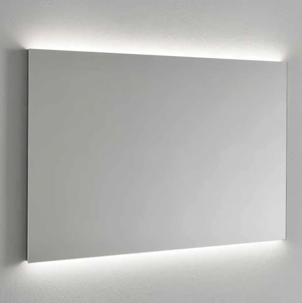 Specchio Retroilluminato a LED da Parete, Cornice Acciaio Made in Italy - Tundra