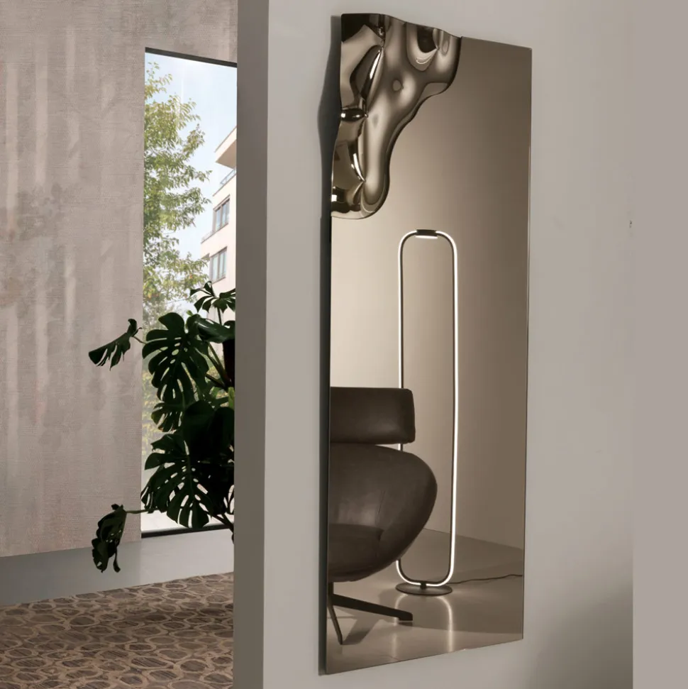 Specchio Rettangolare con Angolo in Vetro Fuso Made in Italy - Adelinda