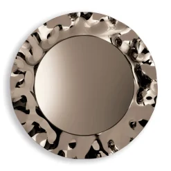 Specchio Rotondo con Cornice in Vetro Mosso Made in Italy - Adelma