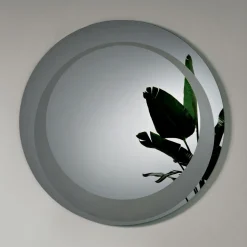 Specchio Rotondo da Parete con Decorazione Sabbiata Made in Italy - Annamaria