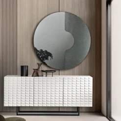 Specchio Rotondo da Parete con Inserto a Rete Made in Italy - Annabella