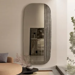 Specchio Sagomato con Inserto Rigato Made in Italy - Alessia