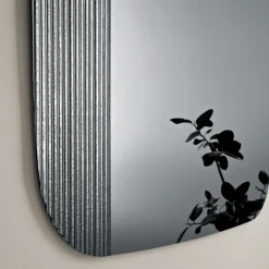 Specchio Sagomato con Inserto Rigato Made in Italy - Alessia