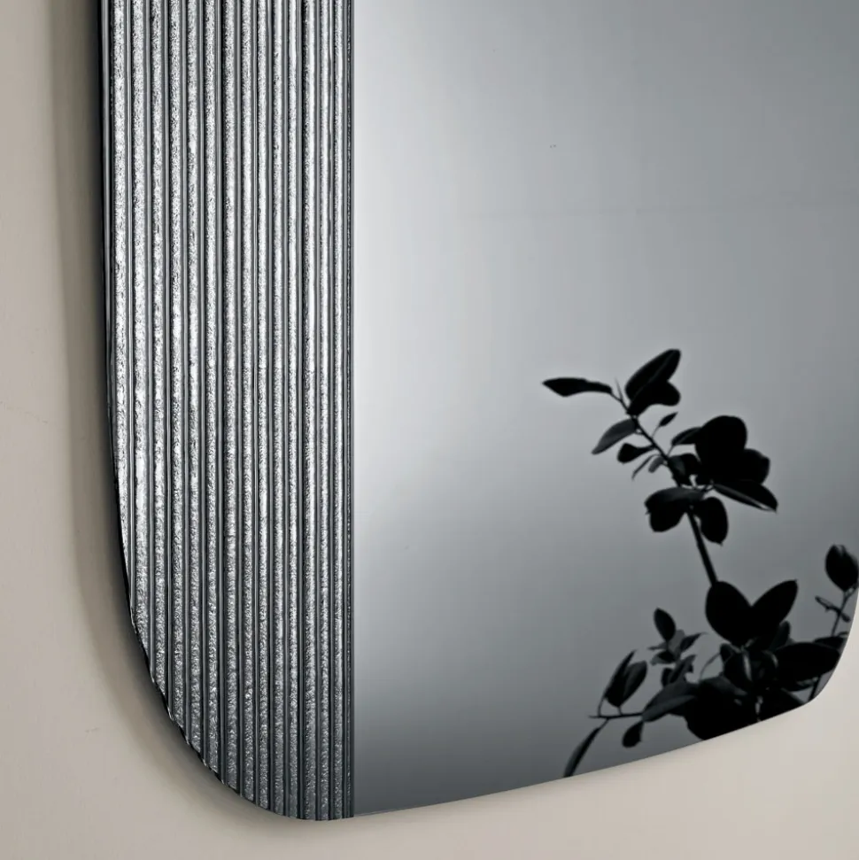 Specchio Sagomato con Inserto Rigato Made in Italy - Alessia