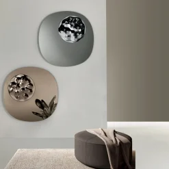 Specchio Sagomato Con Inserto in Vetro Mosso Made in Italy - Adalberta