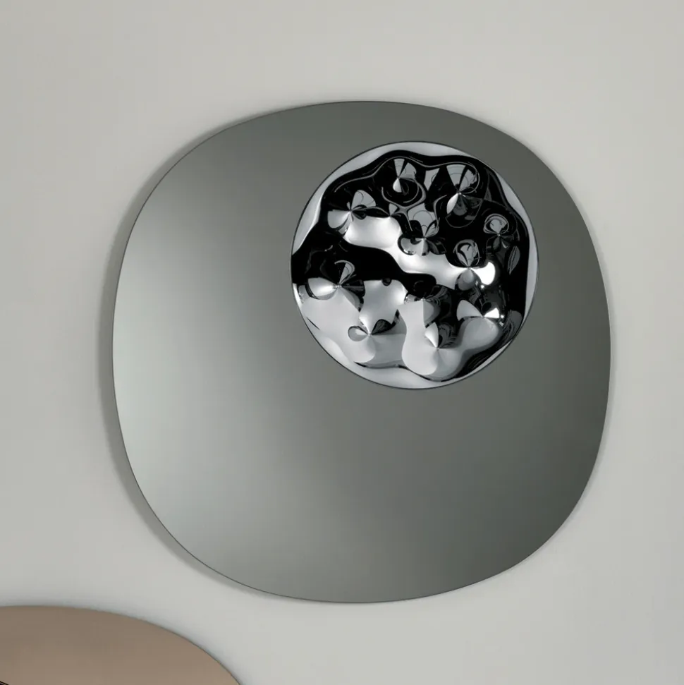 Specchio Sagomato Con Inserto in Vetro Mosso Made in Italy - Adalberta