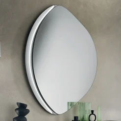 Specchio Sagomato Con Semi Cornice in Vetro Fuso Made in Italy - Abigaille