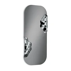 Specchio Sagomato Rettangolare Con Inserti in Vetro Mosso Made in Italy - Adelasia