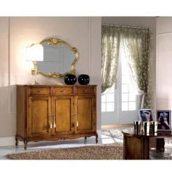 Specchio Stile Classico con Cornice Foglia Oro Made in Italy - Prezioso