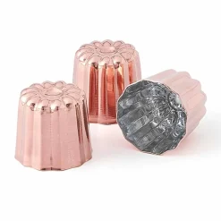 Stampi per Dolci in Rame Stagnato a Mano Design Scanalato 6 Pezzi - Gianvito