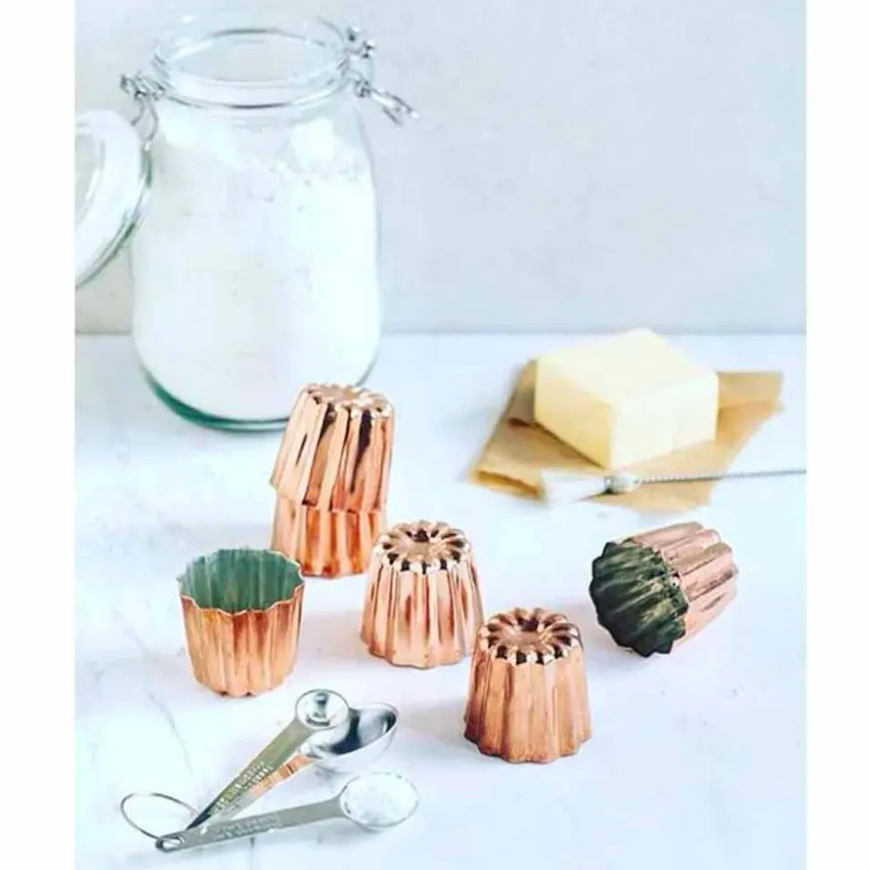 Stampi per Dolci in Rame Stagnato a Mano Design Scanalato 6 Pezzi - Gianvito