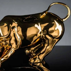 Statua a Forma di Toro in Ceramica Lavorata a Mano Made in Italy - Bulino