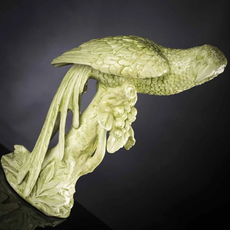 Statua Artigianale a Forma di Pappagallo in Ceramica Made in Italy - Pagallo