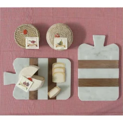 Tagliere di Design in Marmo Bianco di Carrara e Legno Made in Italy - Evea