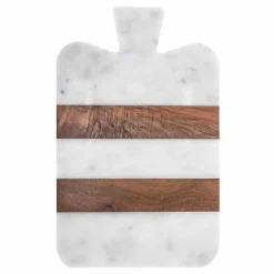 Tagliere di Design in Marmo Bianco di Carrara e Legno Made in Italy - Evea