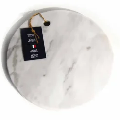 Tagliere in Marmo Bianco di Carrara di Design Rotondo Made in Italy - Masha