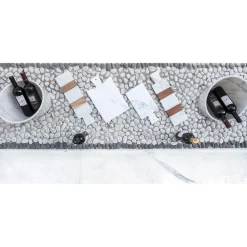 Tagliere Moderno in Marmo Bianco di Carrara Made in Italy - Biblon