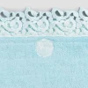 Tappeto per Bagno in Spugna Cotone e Lino con Pizzo Poema 2 Colori - Cuorotto