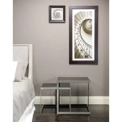 2 tavolini design moderno in acciaio con piano in vetro Bubbi