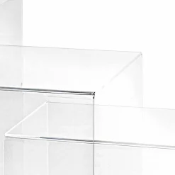 3 tavolini sovrapponibili trasparenti di design Amalia, made in Italy