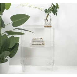 Tavolino Basso Comodino in Plexiglass Trasparente Made in Italy - Alamain