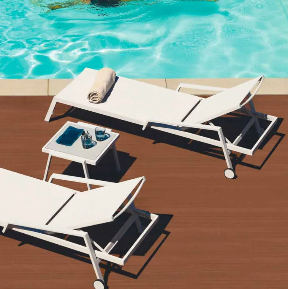 Tavolino Basso da Esterno in Alluminio e HPL di Design Moderno - Carmine2