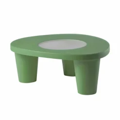 Tavolino basso da giardino Slide Low Lita Table in polietilene e vetro
