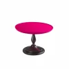 Tavolino cocktail da salotto con piano laccato rosa, diametro 70 cm, Nik