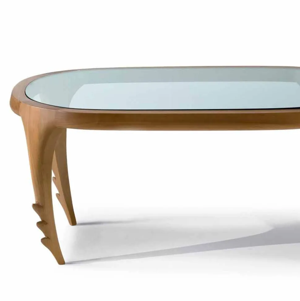 Tavolino cocktail design moderno in legno L 97x P68 cm Cecilia