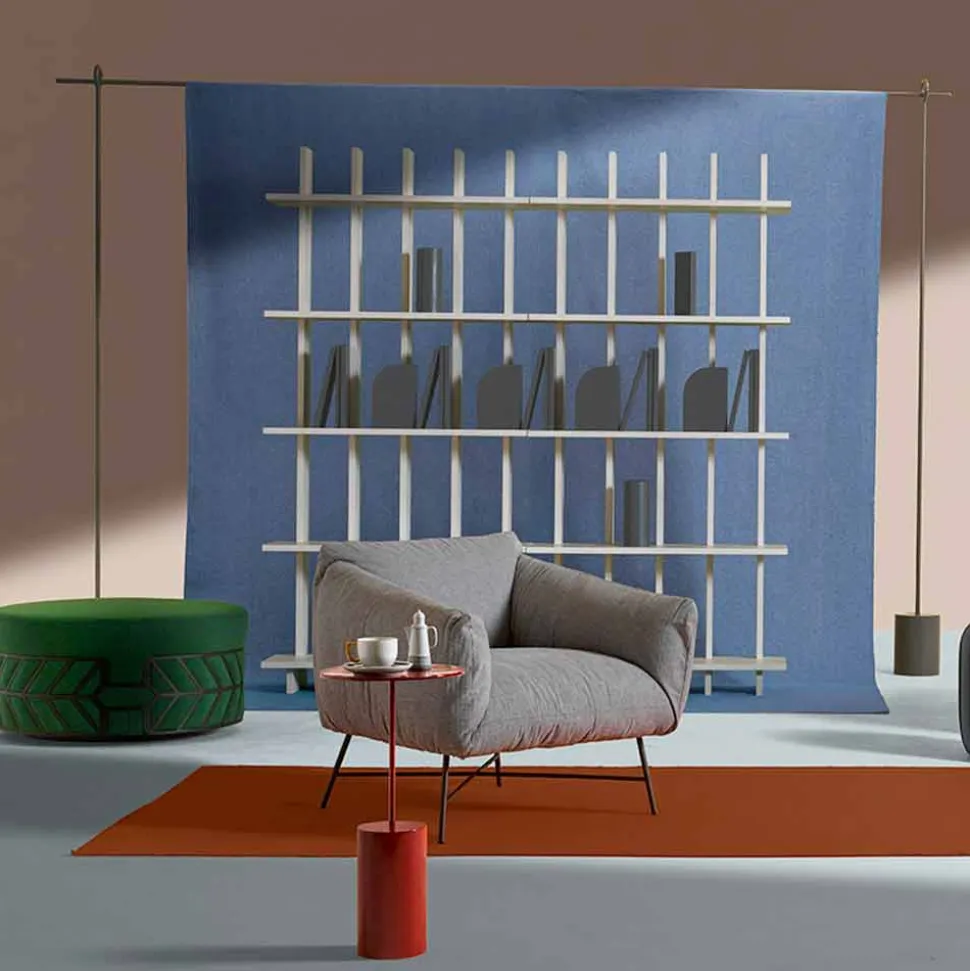 Tavolino Colorato Rotondo da Salotto in Lamiera di Design Moderno - Cocktail
