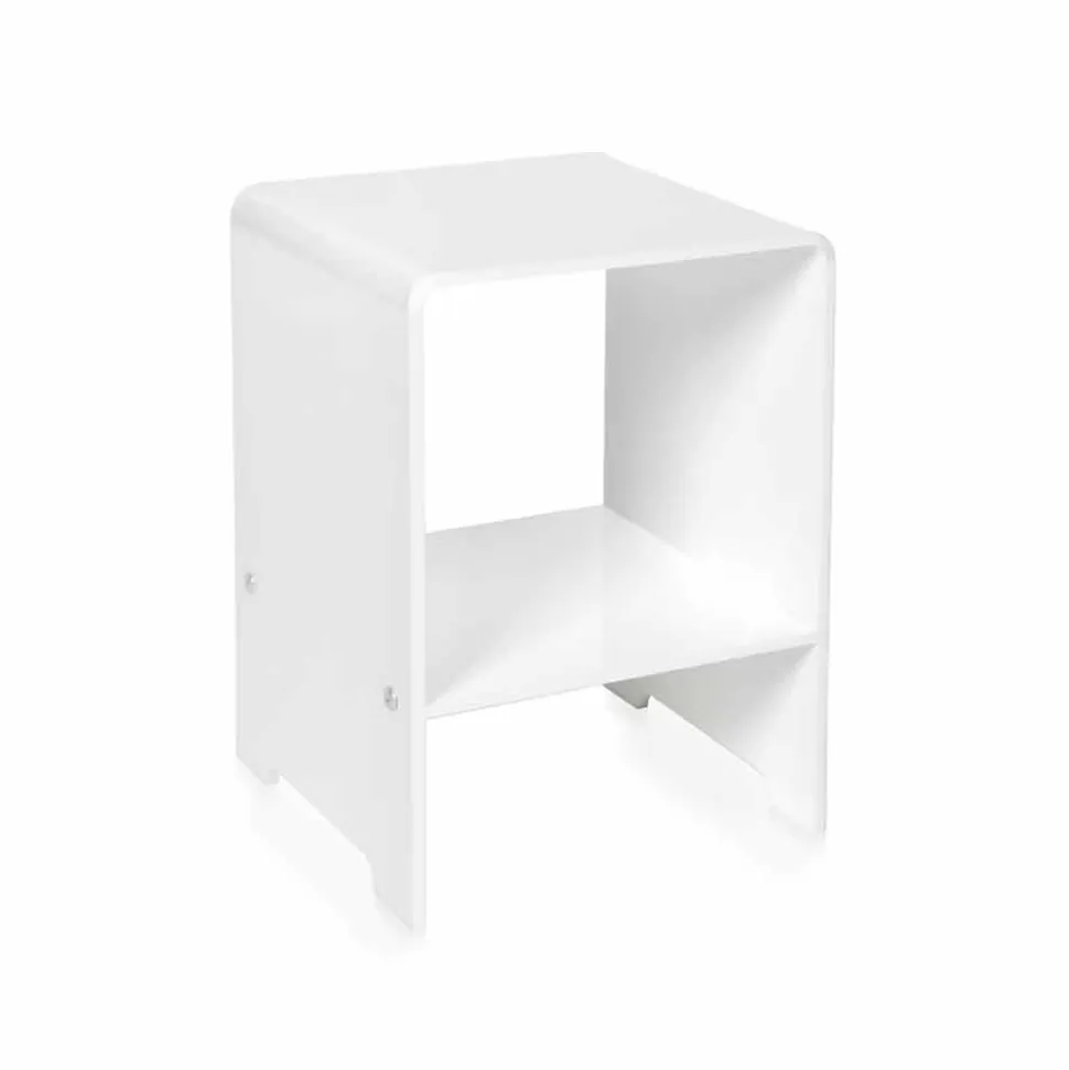 Tavolino / comodino bianco design moderno Mimi, made in Italy